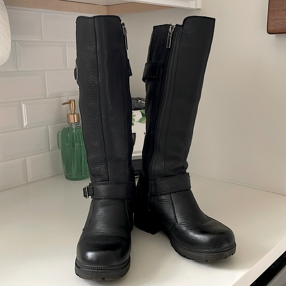 Harley Davidson Womens Boots Tall Twin Strap Sedona Black 85080 Size 6